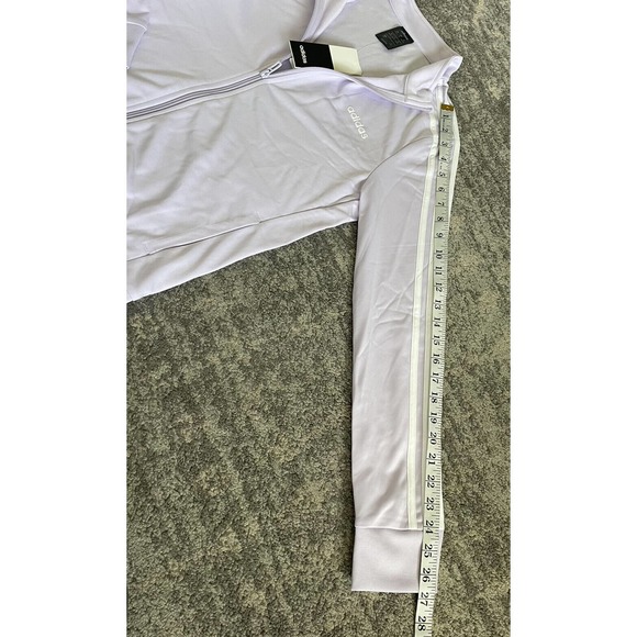 Adidas Womens M Track Jacket Purple Full Zipper Pockets Striped Sleeve NWT P5 - Picture 5 of 10